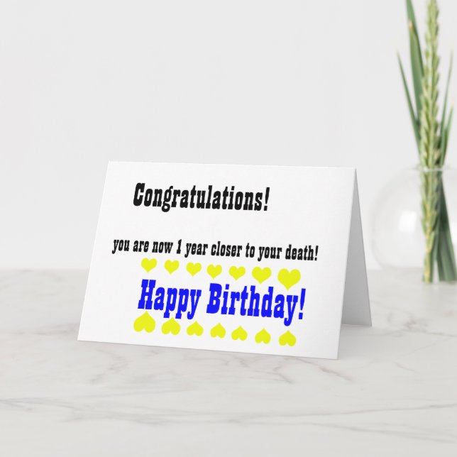 Awful funny Happy Birthday card (Front)