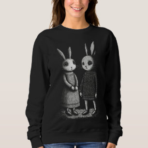 Awkward Creepy Bunny Rabbits Silently Judge You Sweatshirt