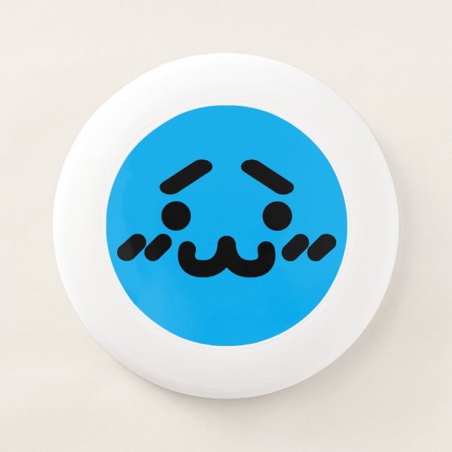 Awkward Cute Face Blue Wham-O Frisbee (Front)