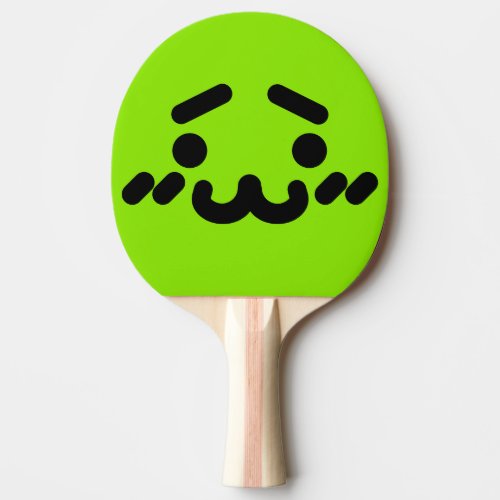 Awkward Cute Face Green Ping Pong Paddle