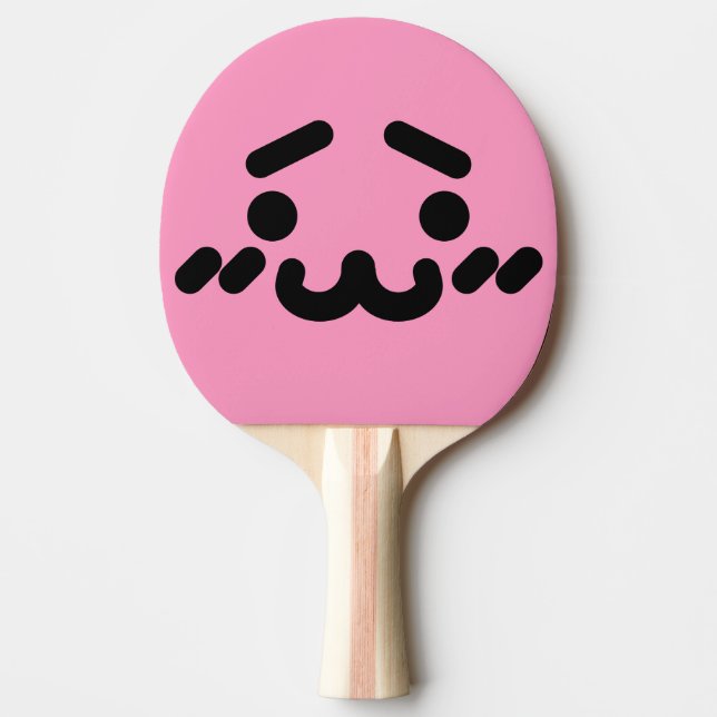 Awkward Cute Face Light Pink Ping Pong Paddle (Front)