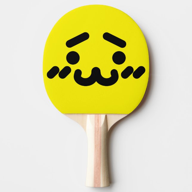 Awkward Cute Face Yellow Ping Pong Paddle (Front)