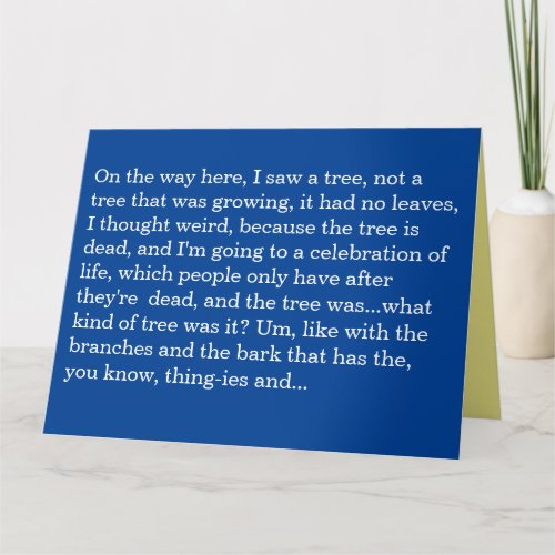 Awkward Funeral Funny Sympathy Card