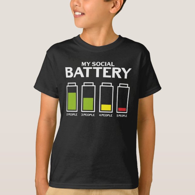 Awkward Introvert People Social Battery Shy Person T-Shirt (Front)