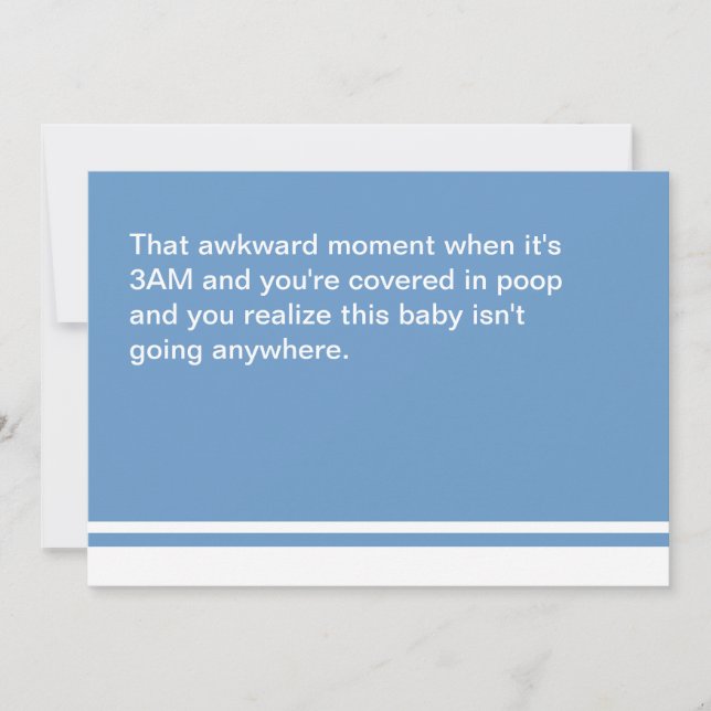 Awkward Moment New Baby Card- Boy Invitation (Front)