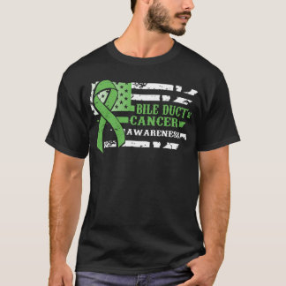 Awkward Style USA Flag Bile Duct Cancer Awareness T-Shirt