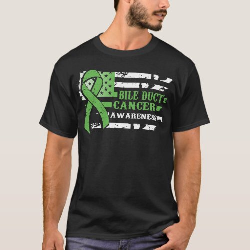 Awkward Style USA Flag Bile Duct Cancer Awareness T_Shirt