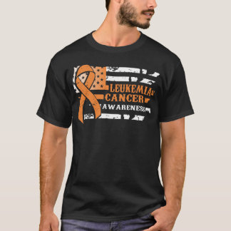 Awkward Style USA Flag Leukemia Cancer Awareness T-Shirt