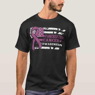 Awkward Style USA Flag Pancreatic Cancer Awareness T-Shirt