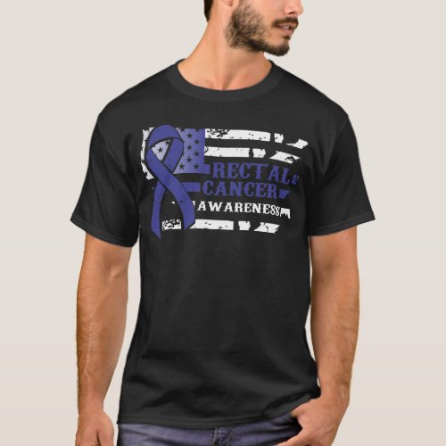 Awkward Style USA Flag Rectal Cancer Awareness T_Shirt