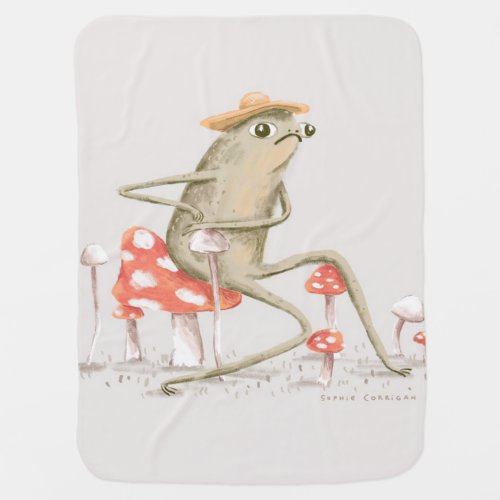 Awkward Toad  Cute Frog Lover  Frog Print Art Baby Blanket