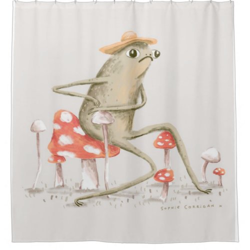 Awkward Toad  Cute Frog Lover  Frog Print Art Shower Curtain