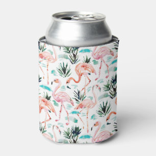 AWKWARRRD Watercolor Pink Flamingo Can Cooler