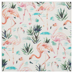 AWKWARRRD Watercolor Pink Flamingos Fabric