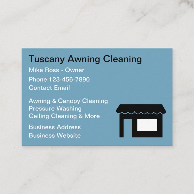 Awning Cleaning And Pressure Washing Business Card (Front)