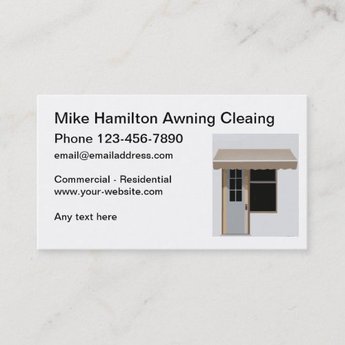 Awning Cleaning Service New Business Cards