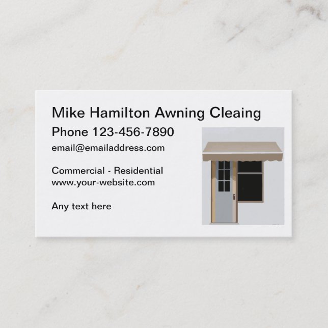 Awning Cleaning Service New Business Cards (Front)