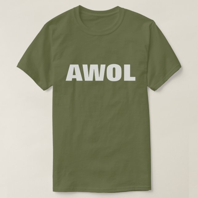 "AWOL": MODERN GRAPHIC TEXT DESIGN T-Shirt (Design Front)