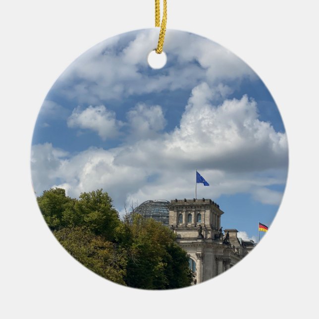 aWorld2Celebrate: Green Berlin Ceramic Ornament (Front)