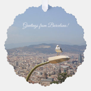 aWorld2Celebrate: Greetings from Barcelona! Ornament Card