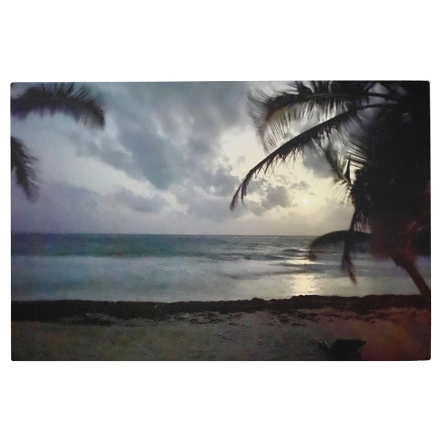 aWorld2Celebrate: Strawberry Moon Beach Metal Print (Front)
