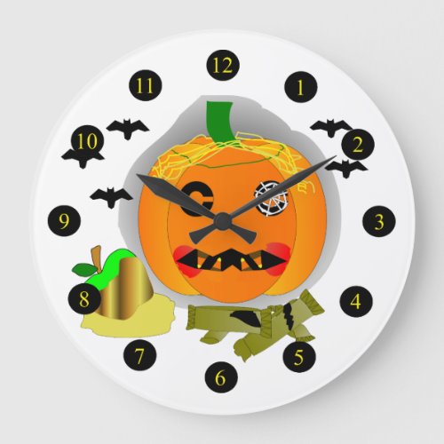 Awphul Jack O Lantern Large Clock