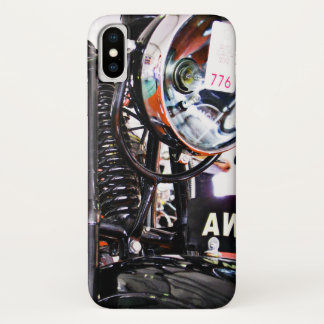 AWS 5. Vintage motorcycle front view. iPhone X Case