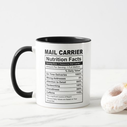 Awsome Mail Carrier Funny Nutrition Facts Mug