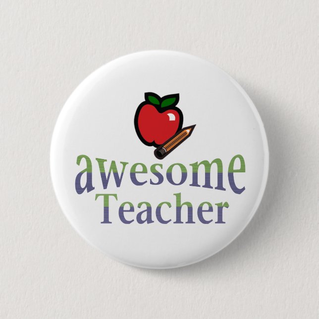 awsome Teacher Pinback Button (Front)
