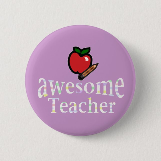 awsome Teacher Pinback Button (Front)