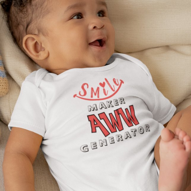 Aww Baby Smile and Heart Baby Bodysuit (Creator Uploaded)