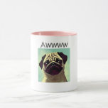 Aww brown eyes pug cute adorable puppy dog mug
