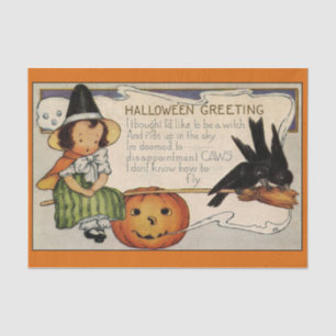 Awwww!! Cutest Little Halloween Witch EVER! Tissue Paper