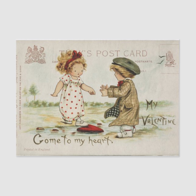 AWWWW!!! Supremely Cute Valentine's Day Kids Tissue Paper (Front)