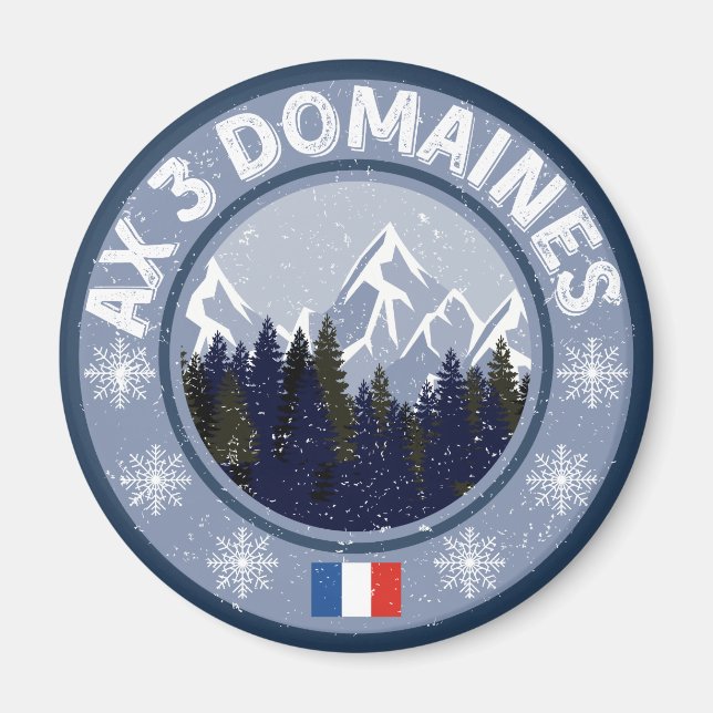 Ax 3 Domaines Station de ski Magnet (Front)