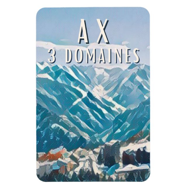 Ax 3 Domaines Station de ski Magnet (Vertical)
