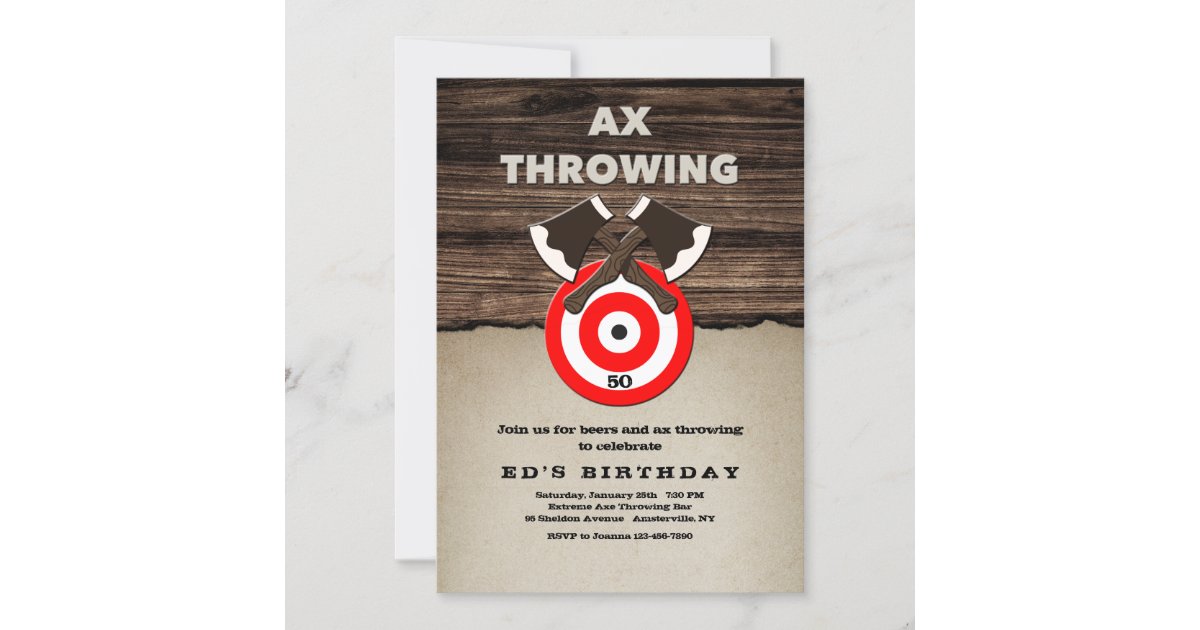 Ax Throwing Invitations Zazzle