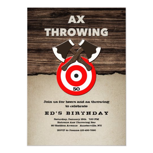 Ax Throwing Invitations