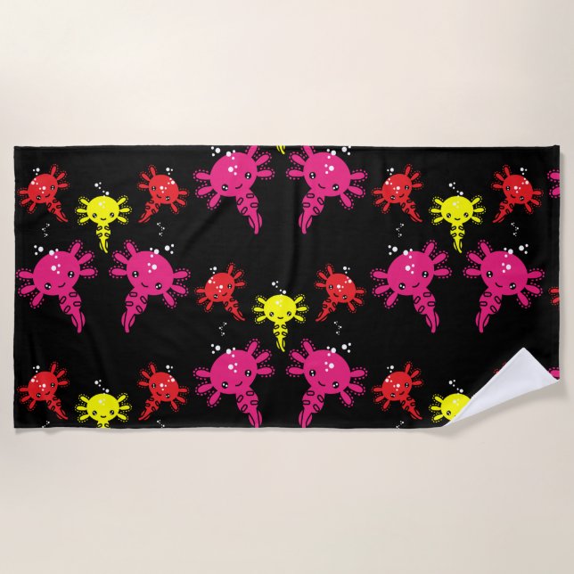 Axaotl Salamander Kids Gift Beach Towel (Front)