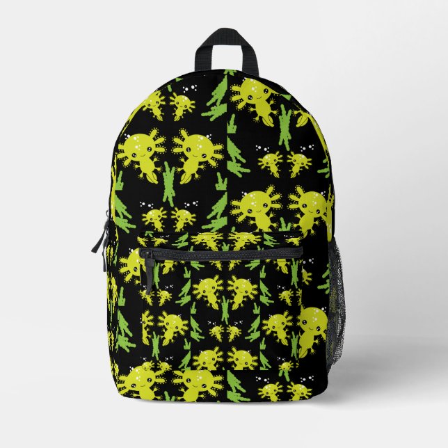 Axaotl Salamander Kids Gift Printed Backpack (Front)