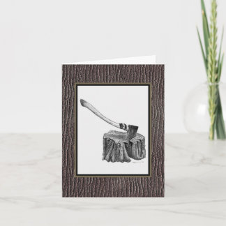 Axe and Stump Notecard