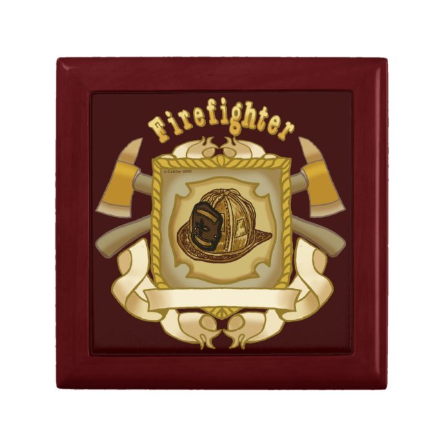 Axe Shield  Firefighter jewelry box (Front)