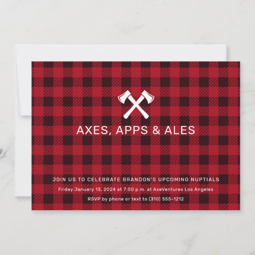 Axe Throwing Bachelor Party Invitation