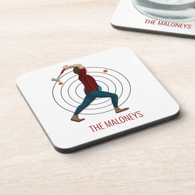 Axe Throwing Beverage Coaster (Left Side)