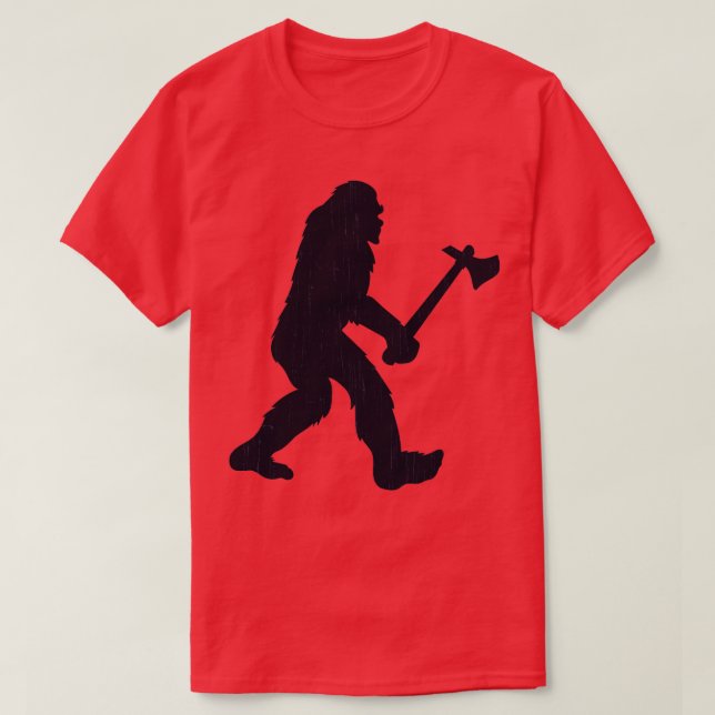 Axe Throwing Big Foot  T-Shirt (Design Front)