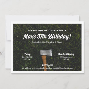 Axe Throwing Birthday Party Invitation