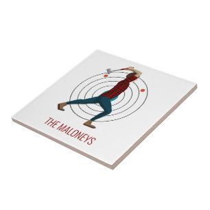 Axe Throwing Ceramic Tile