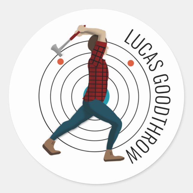 Axe Throwing Classic Round Sticker (Front)