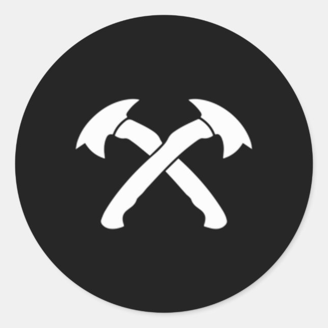 Axe Throwing Crossed Chets For Thrower Classic Round Sticker (Front)