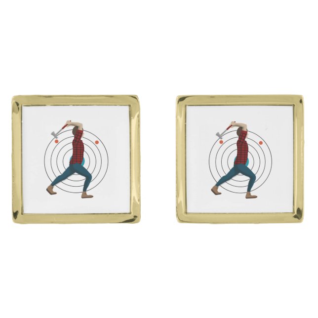 Axe Throwing Cufflinks (Front)